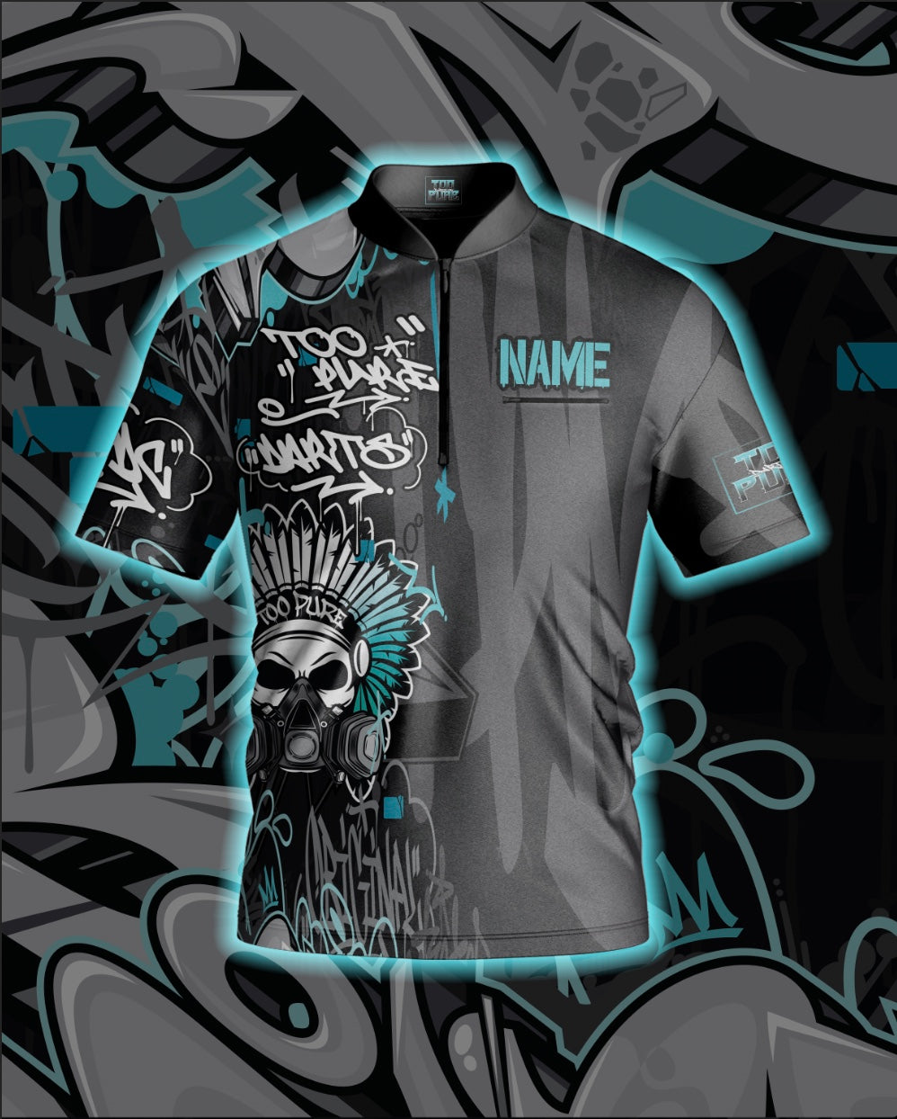 2024 Too Pure Graffiti Jersey - Turquoise