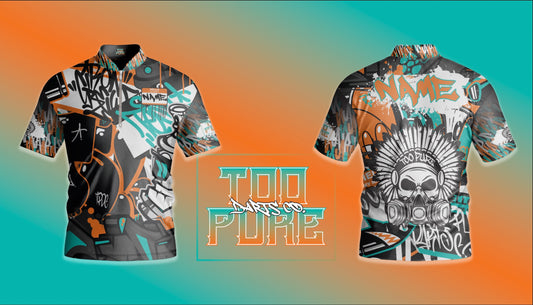 Teal and Orange Graffiti Jersey