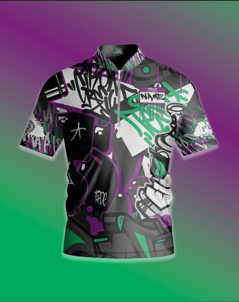 Green and Purple Graffiti Jersey