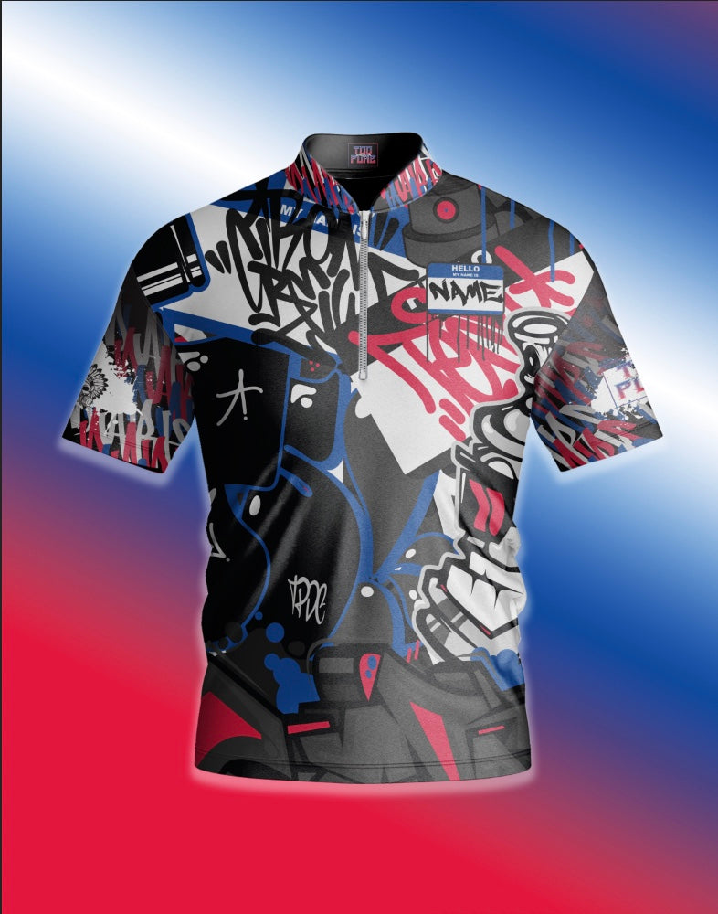Red and Blue Graffiti Jersey