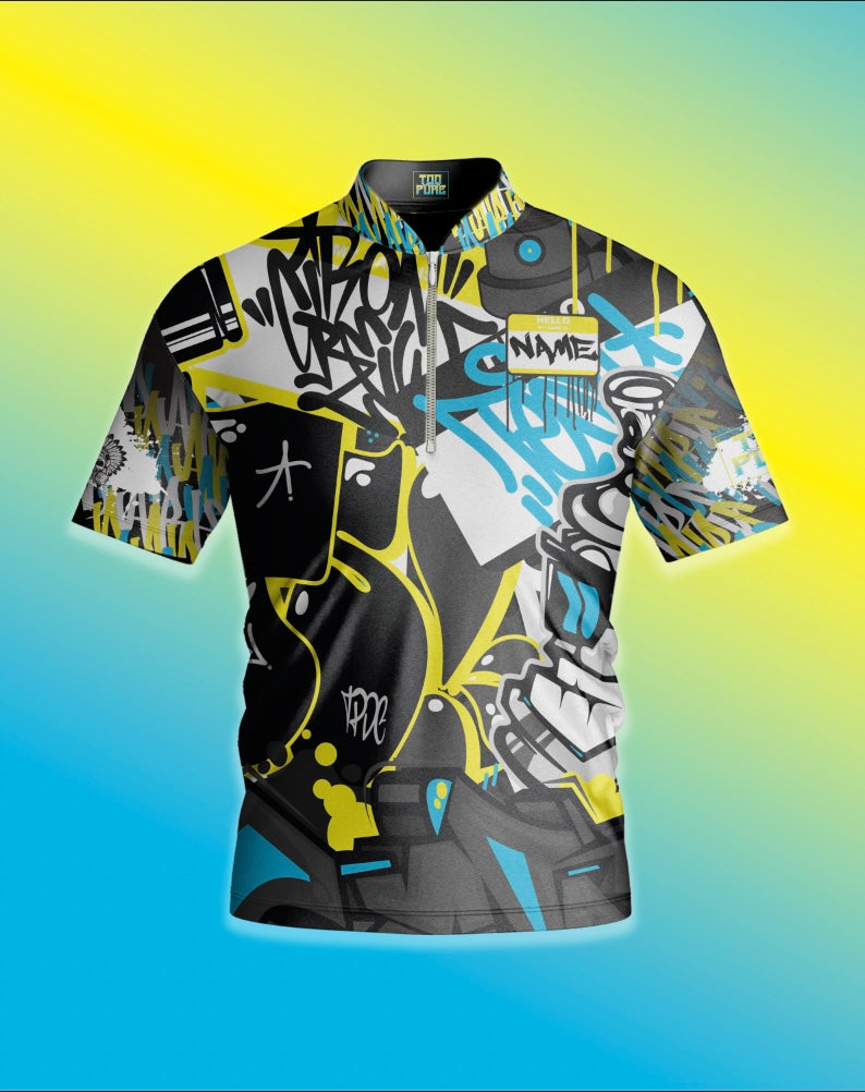 Blue and Yellow Graffiti Jersey