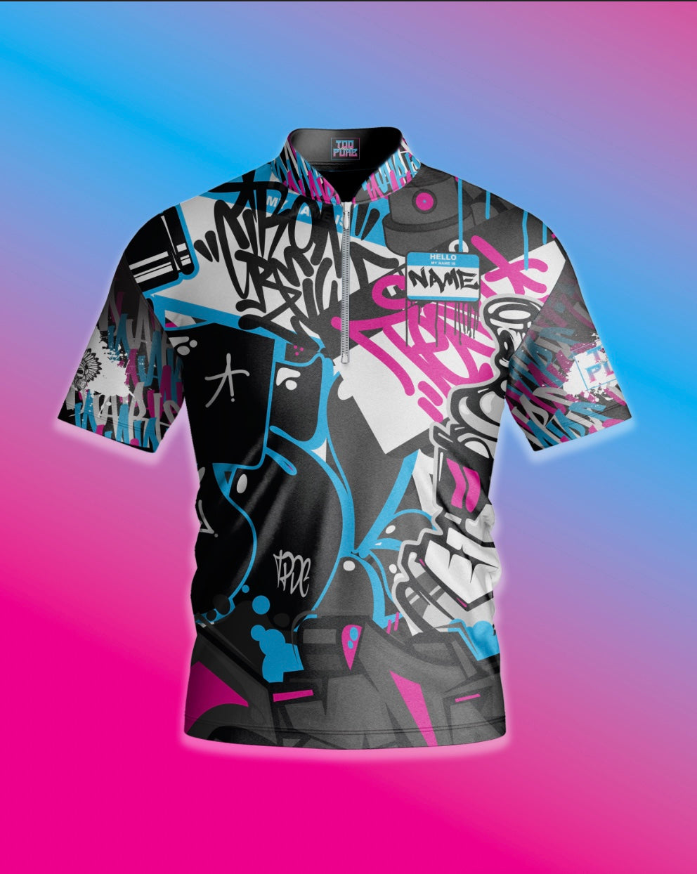 Cyan and Magenta Graffiti Jersey
