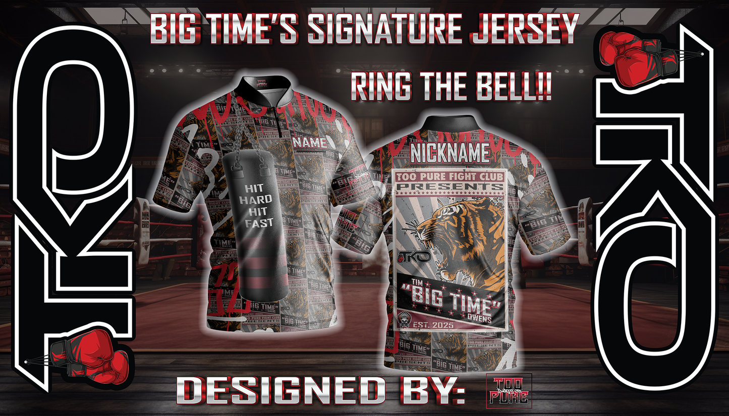 RING THE BELL!! Signature jersey of Tim "Big Time" Owens